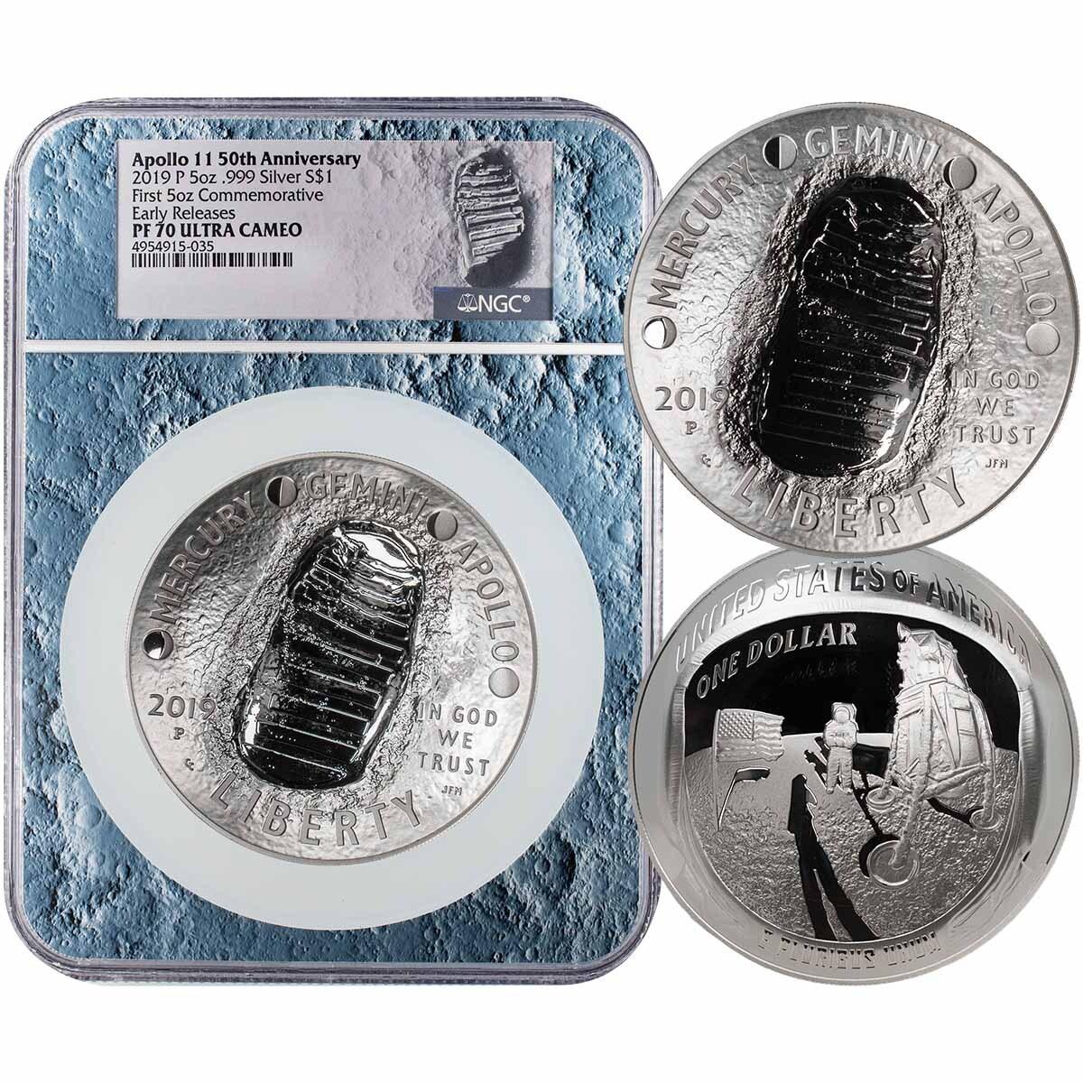 2019-P Moon Core 5oz Silver Apollo 11 50th Anniversary