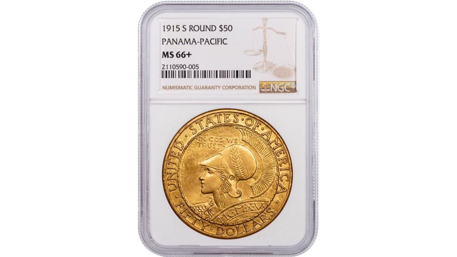 $50 1915-S Pan-Pac Round Gold Commemorative NGC MS66+       