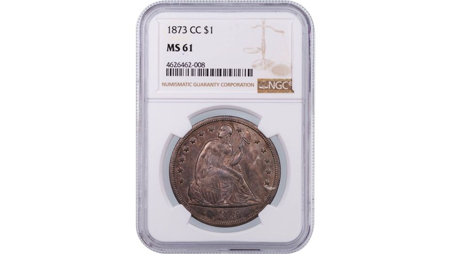 $1 1873-CC Seated Liberty Dollar NGC MS61 