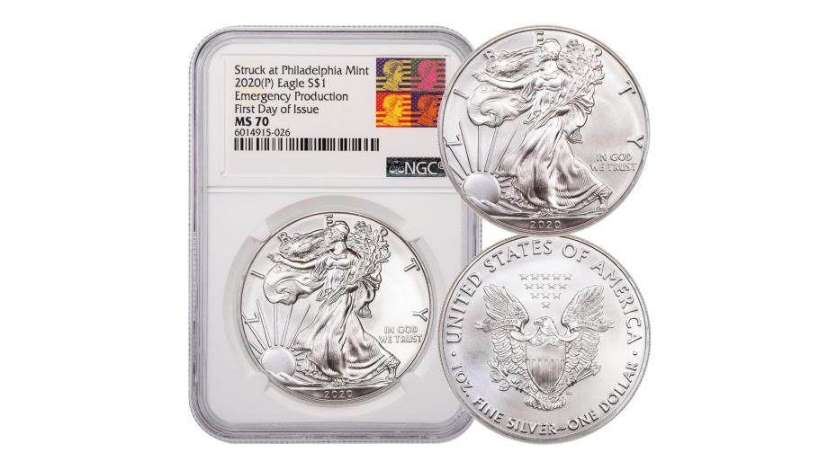 2020(P) American Silver Eagle Emergency Production First Day of Issue NGC MS70