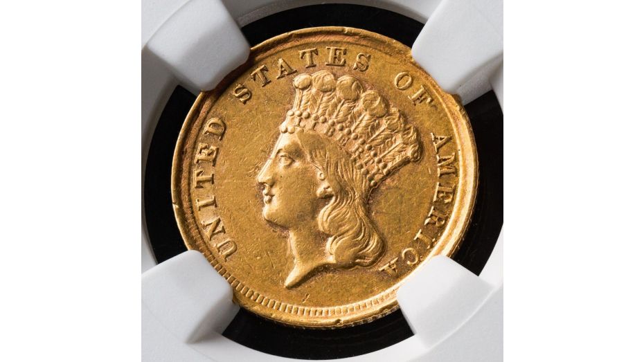 1854-D Indian Princess Gold Three Dollar NGC/PCGS AU55