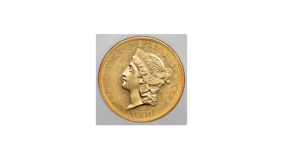 1850-O SS Republic Liberty Head $20 Gold Double Eagle NGC MS60 