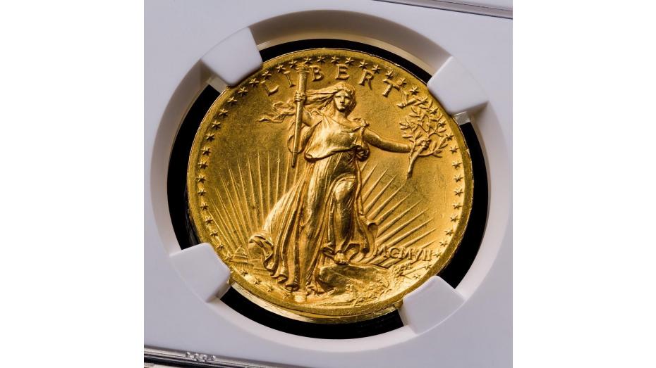 1907-P High Relief St. Gaudens Gold Double Eagle MS62