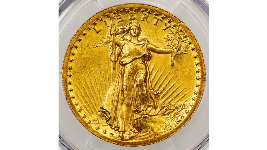 1907 High Relief Wire Rim Saint-Gaudens Gold Double Eagle MS62