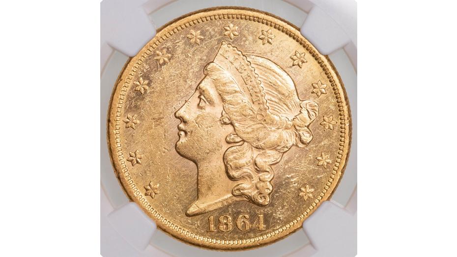 1864-P Liberty Head Gold Double Eagle MS60