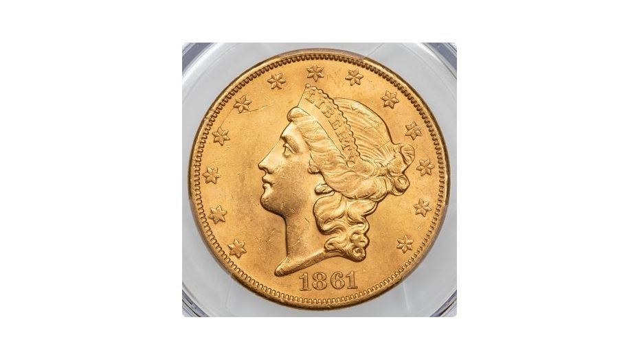 1861-S Liberty Head Gold Double Eagle PCGS MS62