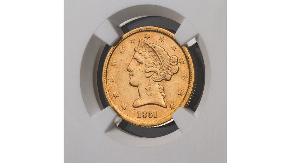 1861-C Liberty Head Gold Half Eagle NGC/PCGS AU55
