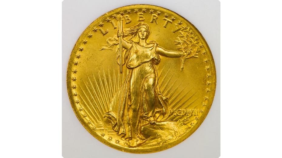 1907 High Relief Wire Rim Saint-Gaudens Gold Double Eagle NGC MS65