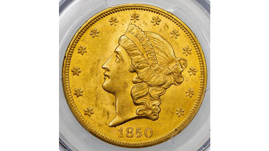1850 Liberty Head Gold Double Eagle MS62+