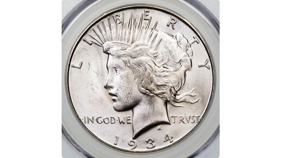 1934-S Peace Dollar MS65+