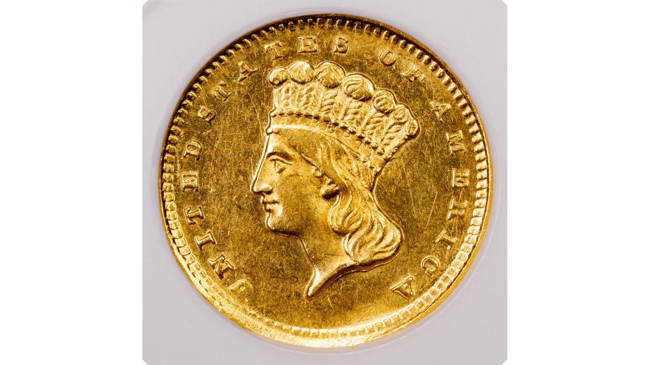 1856-D Indian Princess Head Gold Dollar NGC MS61