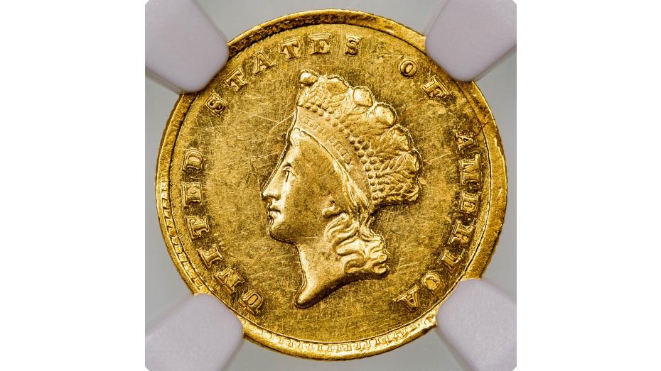 1855-C Indian Princess Head Gold Dollar MS60