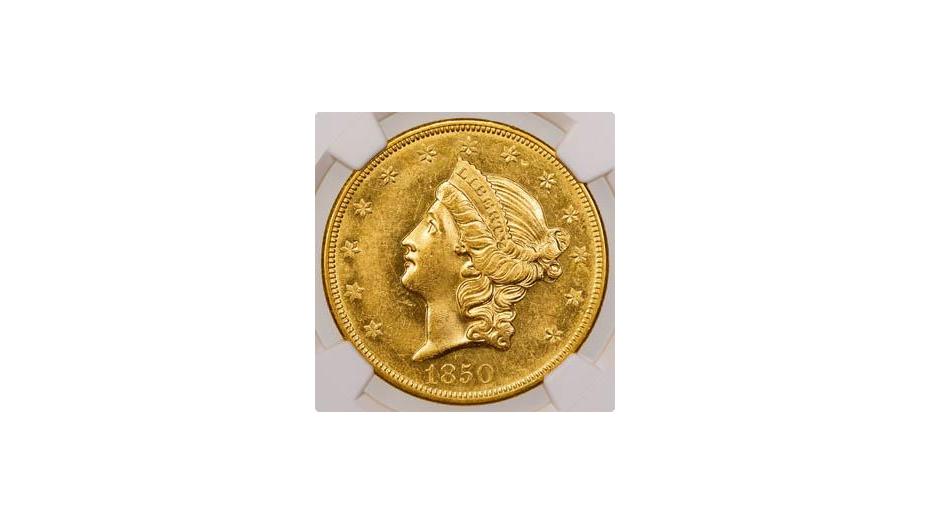 1850-O Liberty Head Gold Double Eagle MS61+