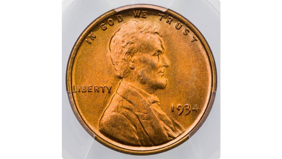 1934-P Lincoln Cent PCGS MS68RD