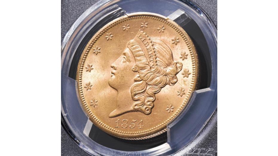 1854-S Liberty Head Gold Double Eagle PCGS MS64+