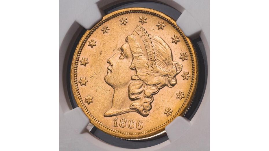 1866-S NM Liberty Head Gold Double Eagle NGC MS61