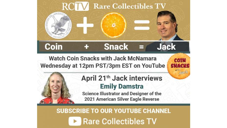 Emily S. Damstra, Coin and Medal Designer and Science Illustrator, to appear on Coin Snacks with Jack