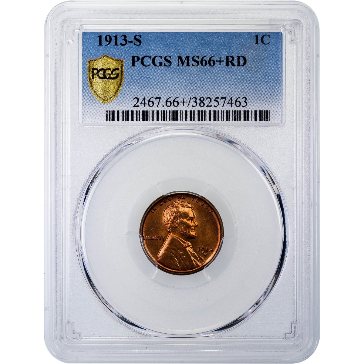 1913-S Lincoln Cent MS66+ RD