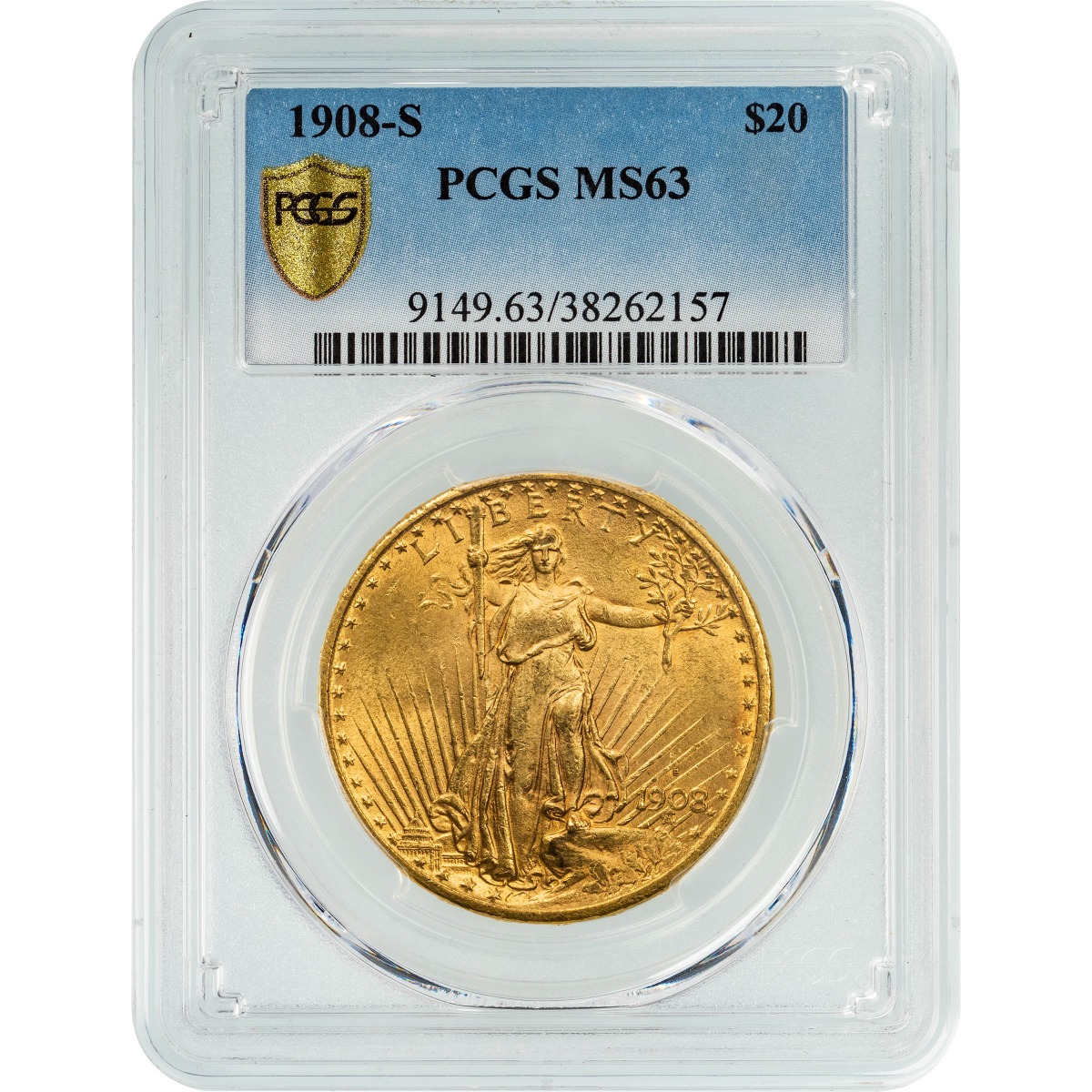 1908-S Saint Gaudens Gold Double Eagle NGC/PCGS MS63