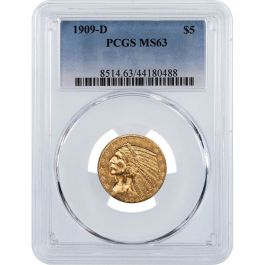 1909-D Indian Head Gold Half Eagle NGC/PCGS MS63 - Rare Collectibles TV