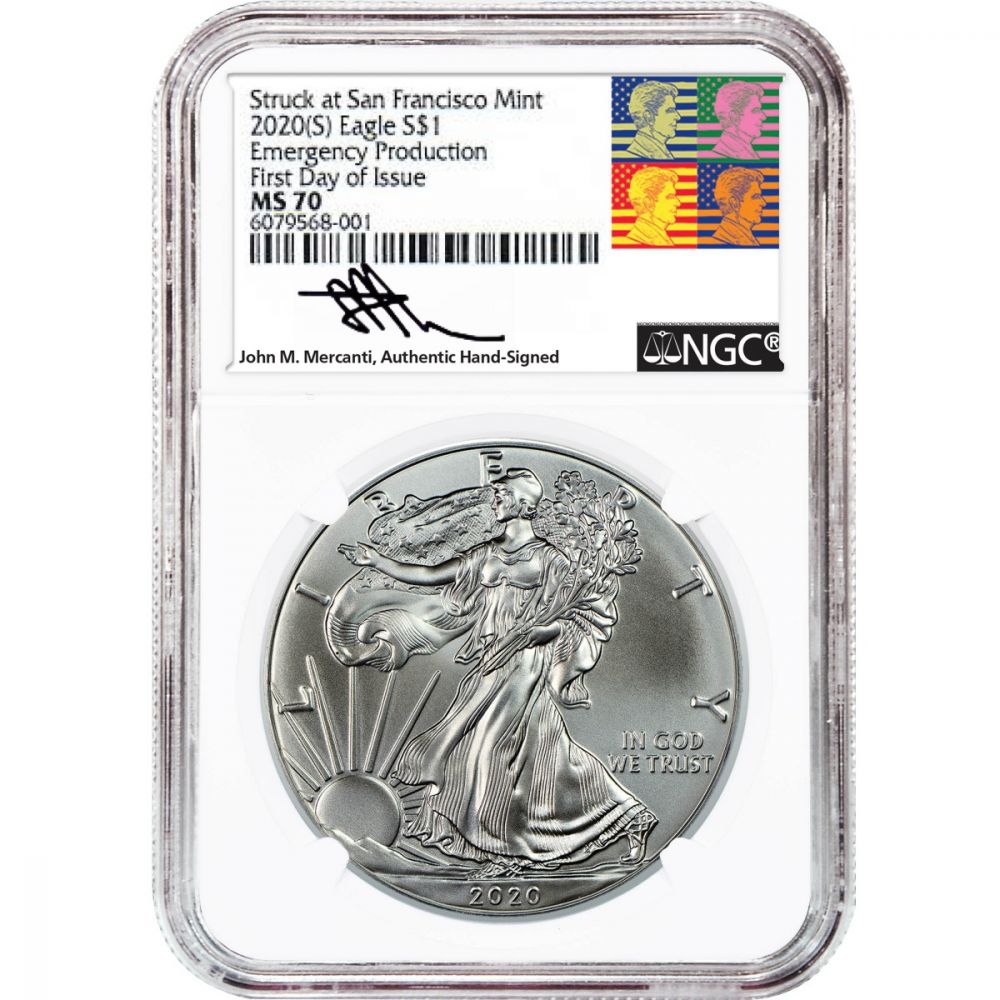 2020-W Proof $1 American Silver Eagle NGC PF70UC ALS ER Label Retro Core