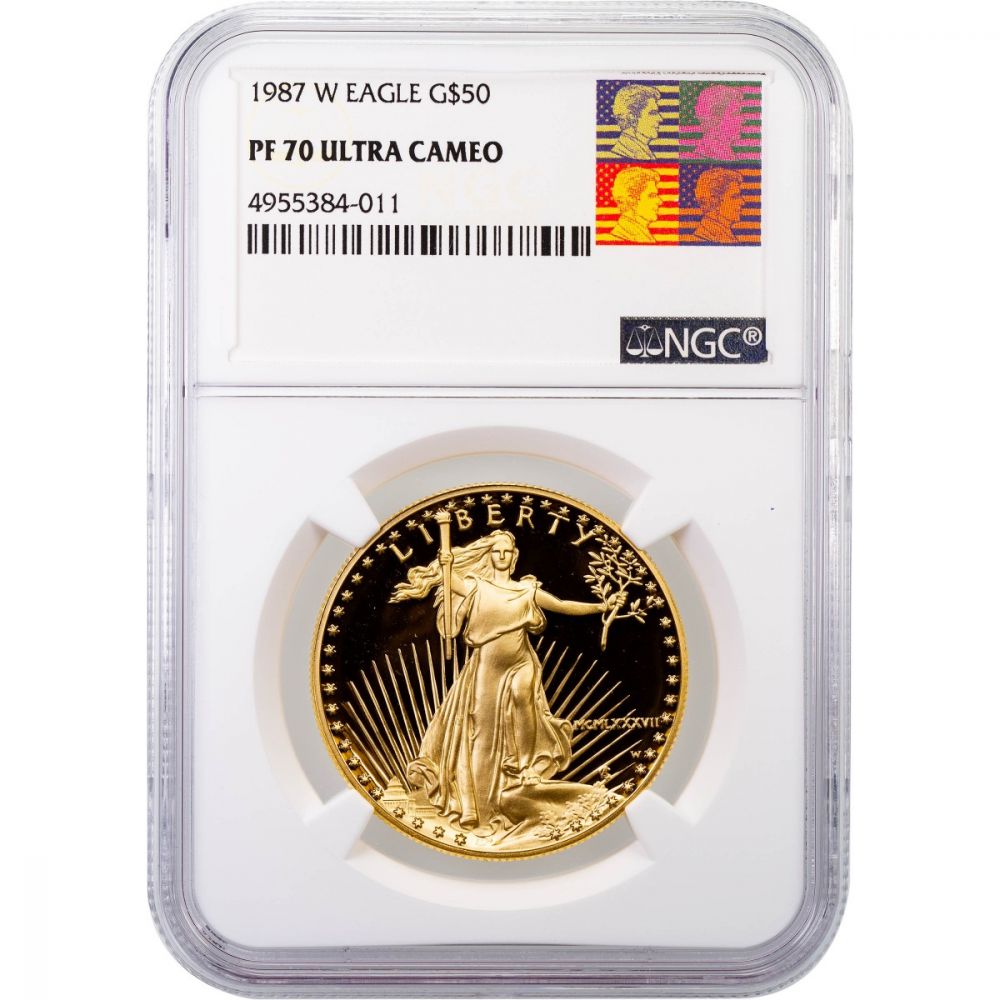 $50 1987-W 1oz American Gold Eagle PF70 Ultra Cameo - Rare