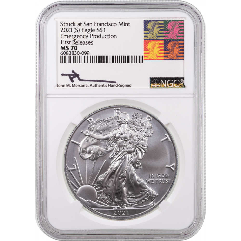 2021 (S) Type 1 American Silver Eagle NGC MS70 FR - Rare Collectibles TV