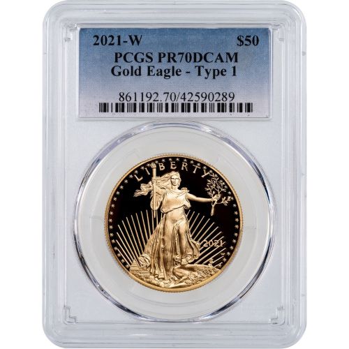 2021-W 1oz Type 1 American $50 Gold Eagle PCGS PF70UCAM