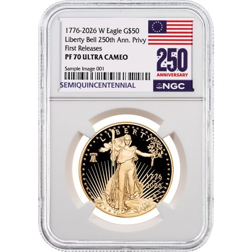 $50 1776 - 2026-W 1oz American Gold Eagle Liberty Bell Privy NGC PF70UCAM First Releases