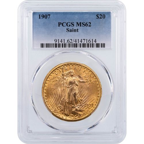 1907-P Saint Gaudens $20 Double Eagle NGC/PCGS MS62