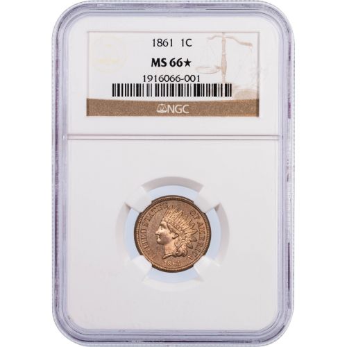 1861 Indian Cent NGC/PCGS MS66 Star