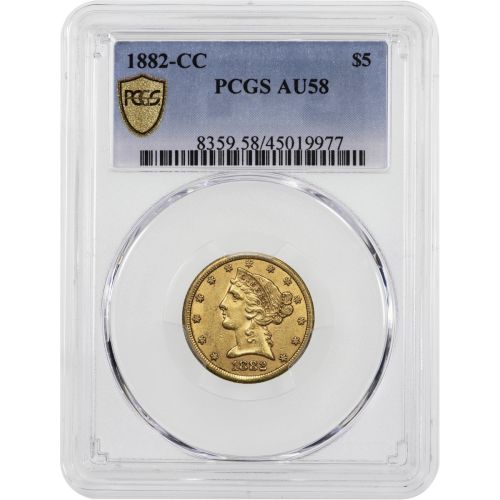 1882-CC Liberty Head Gold Half Eagle NGC/PCGS AU58  