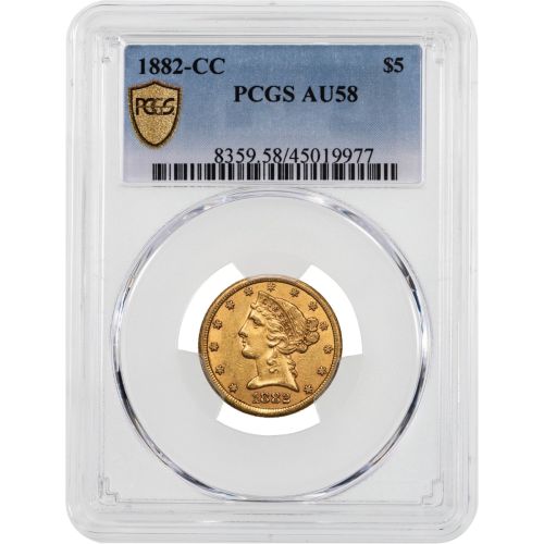 1882-CC Liberty Head Gold Half Eagle NGC/PCGS AU58  