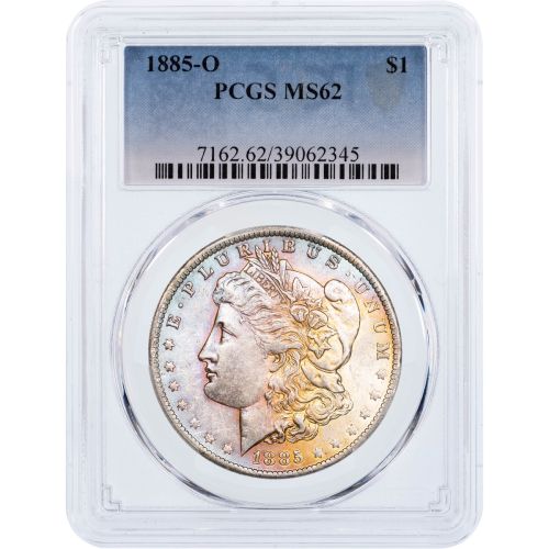 $1 1885-O Morgan Dollar PCGS MS62 Toned 7162.62/39062345