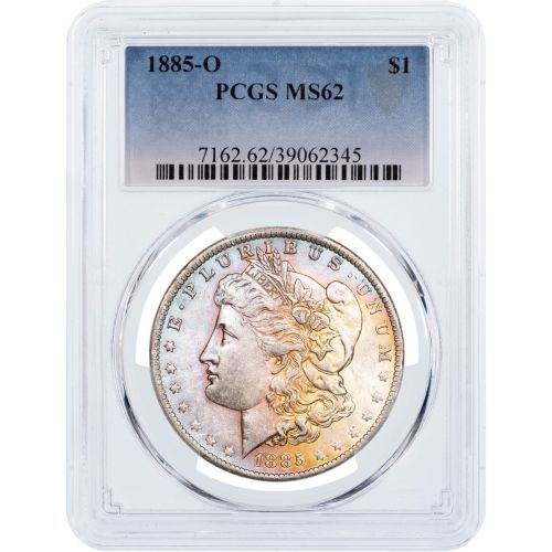 $1 1885-O Morgan Dollar PCGS MS62 Toned 7162.62/39062345