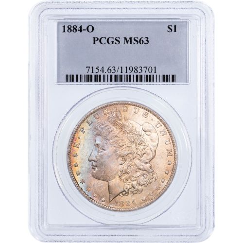 $1 1884-O Morgan Dollar PCGS MS63 Toned 7154.63/11983701