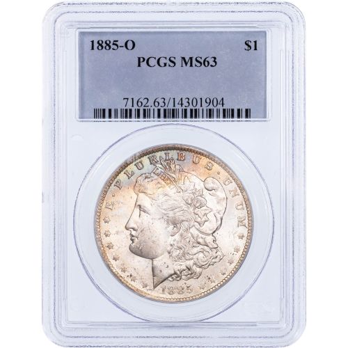 $1 1885-O Morgan Dollar PCGS MS63 Toned 7162.63/14301904
