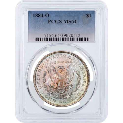 $1 1884-O Morgan Dollar PCGS MS64 Toned 7154.64/18011882 