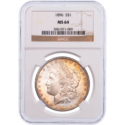 $1 1896-P Morgan Dollar NGC MS64 Toned 3061071-009