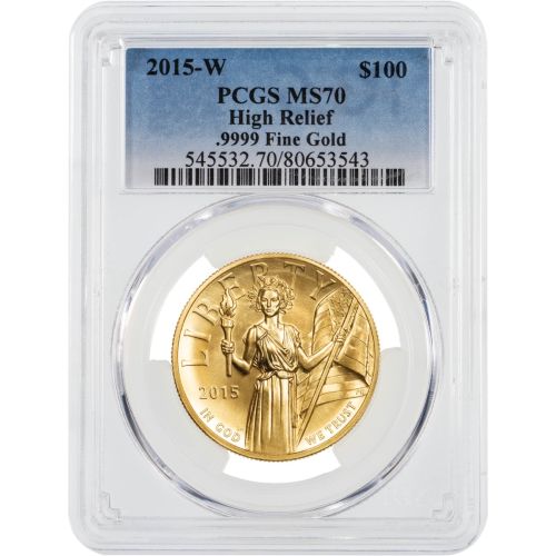 2015-W 1oz High Relief $100 American Gold Liberty NGC/PCGS MS70