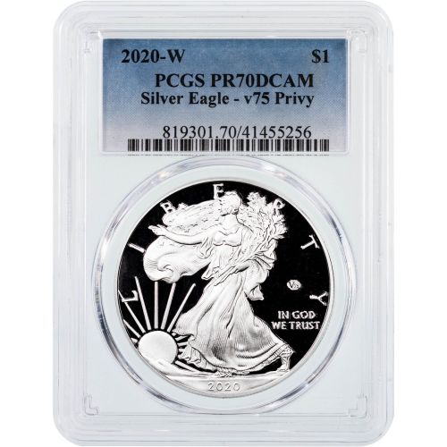 $1 2020-W WWII 75th Anniversary Privy American Silver Eagle NGC/PCGS PF70 UCAM