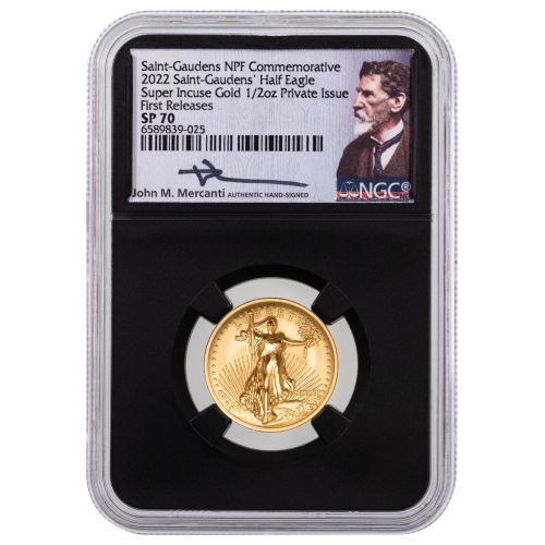 2022 1/2oz Super Incuse Gold Half Eagle Commemorative NGC SP70 First Releases
