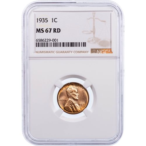 .01 1935-P Lincoln Cent NGC MS67RD