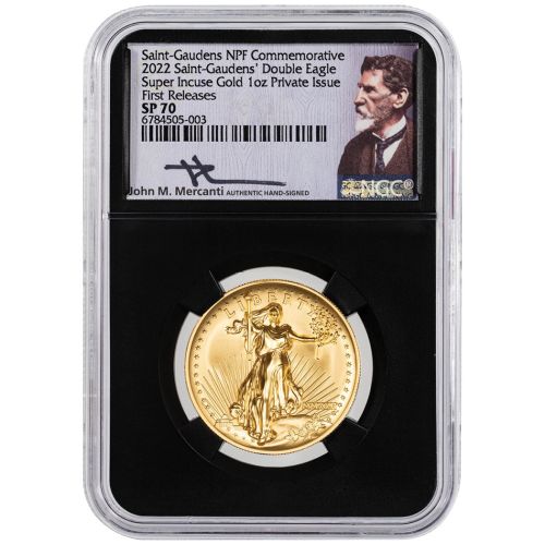 2022 1oz Super Incuse Gold Double Eagle Commemorative NGC SP70 First Releases