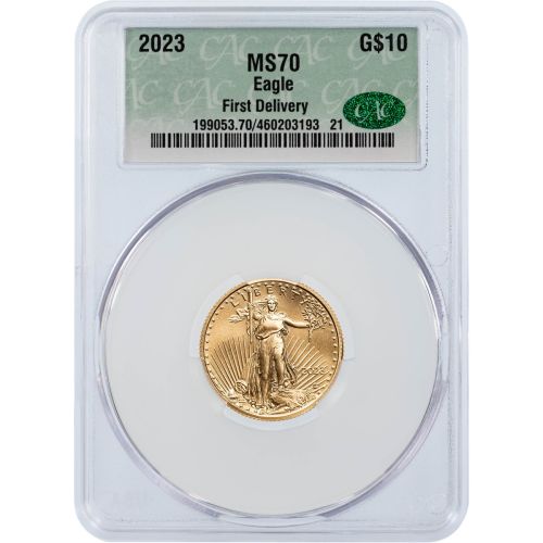 2023 1/4 oz American Gold Eagle First Delivery CAC MS70     