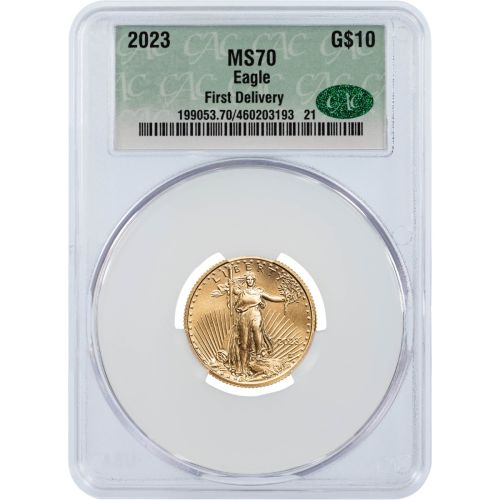 2023 1/4 oz American Gold Eagle First Delivery CAC MS70     