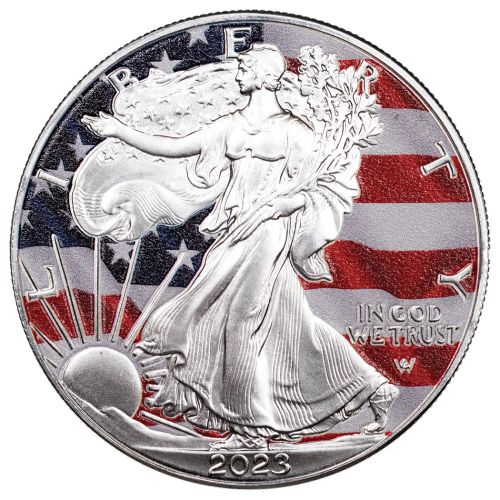 $1 2023 American Silver Eagle BU Colorized