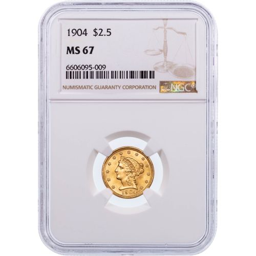 $2.5 1904-P Liberty Head Gold Quarter Eagle NGC MS67