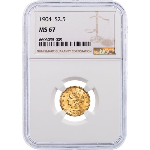 $2.5 1904-P Liberty Head Gold Quarter Eagle NGC MS67