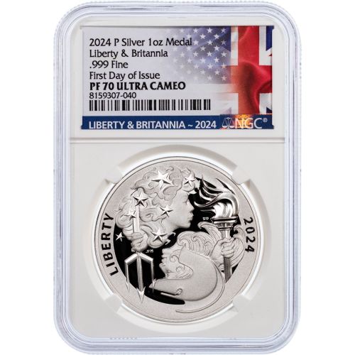 2024-P Liberty & Britannia Silver Medal NGC Proof 70 Ultra Cameo FDI
